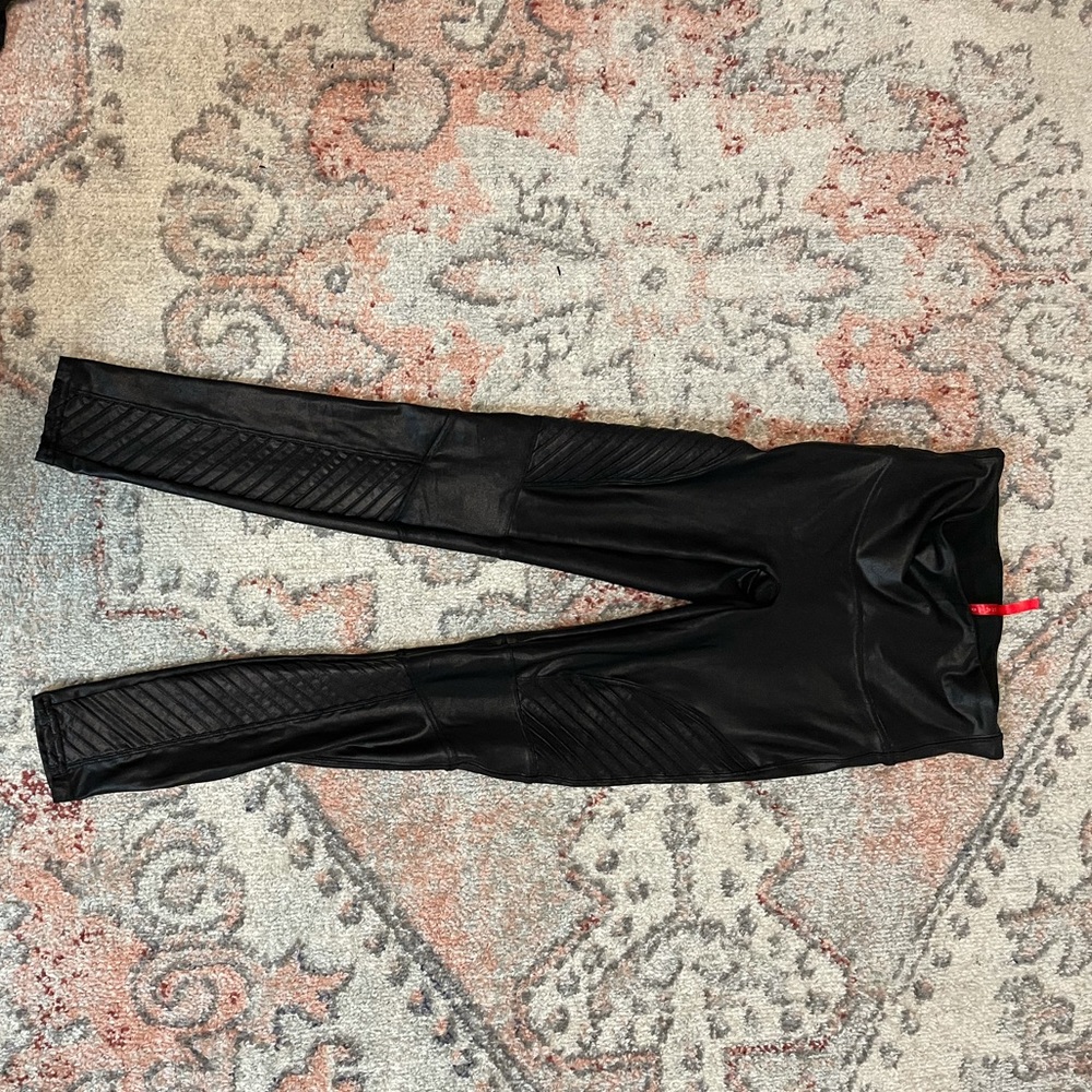 Faux leather spanx leggings